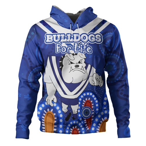 Canterbury-Bankstown Bulldogs Custom Hoodie - Bulldogs For Life With Aboriginal Style Hoodie