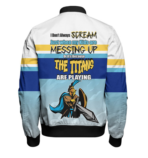 Gold Coast Titans Father's Day Bomber Jacket - Screaming Dad and Crazy Fan Gold Coast Titans Father's Day Bomber Jacket - Screaming Dad and Crazy Fan
