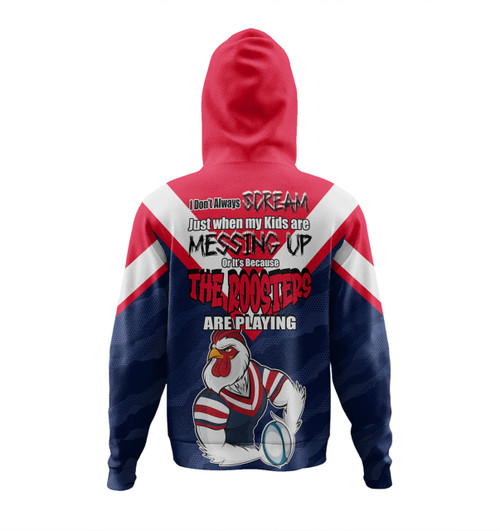 Sydney Roosters Father's Day Hoodie - Screaming Dad and Crazy Fan Sydney Roosters Father's Day Hoodie - Screaming Dad and Crazy Fan