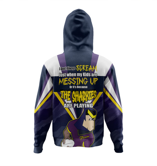 Melbourne Storm Father's Day Hoodie - Screaming Dad and Crazy Fan Melbourne Storm Father's Day Hoodie - Screaming Dad and Crazy Fan