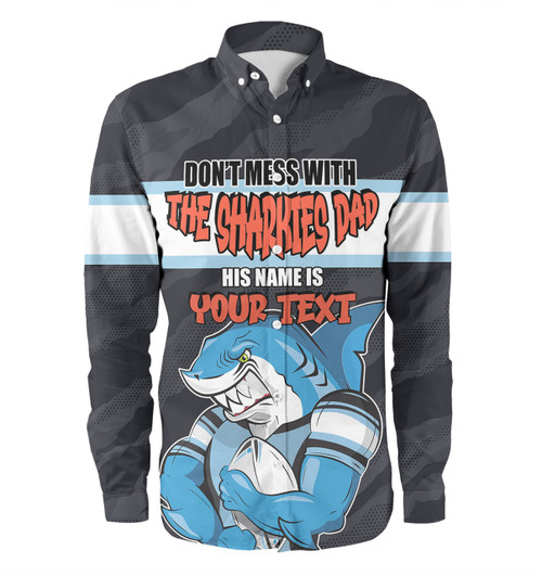 Cronulla-Sutherland Sharks Father's Day Long Sleeve Shirt - Screaming Dad and Crazy Fan