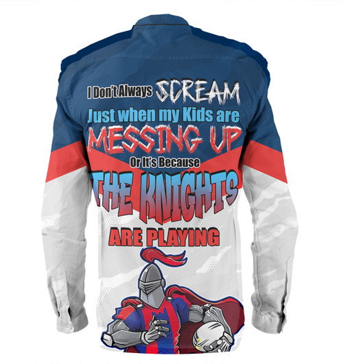 Newcastle Knights Father's Day Long Sleeve Shirt - Screaming Dad and Crazy Fan Newcastle Knights Father's Day Long Sleeve Shirt - Screaming Dad and Crazy Fan