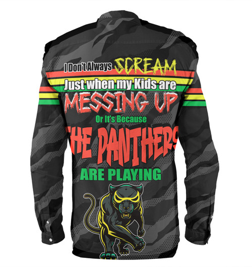 Penrith Panthers Father's Day Long Sleeve Shirt - Screaming Dad and Crazy Fan Penrith Panthers Father's Day Long Sleeve Shirt - Screaming Dad and Crazy Fan