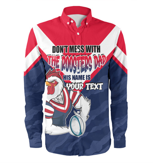Sydney Roosters Father's Day Long Sleeve Shirt - Screaming Dad and Crazy Fan Sydney Roosters Father's Day Long Sleeve Shirt - Screaming Dad and Crazy Fan