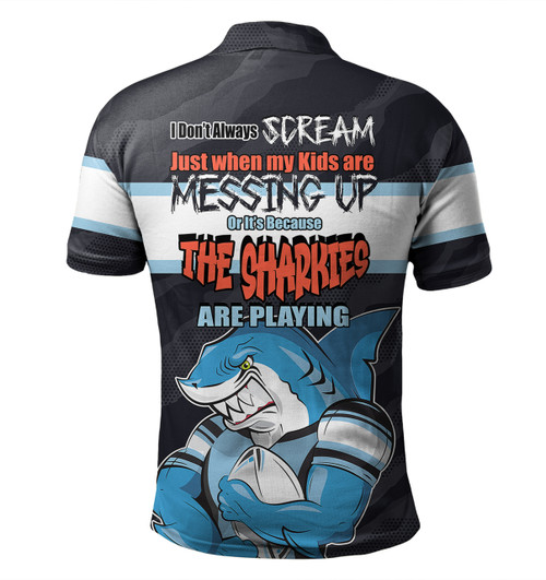 Cronulla-Sutherland Sharks Father's Day Polo Shirt - Screaming Dad and Crazy Fan Cronulla-Sutherland Sharks Father's Day Polo Shirt - Screaming Dad and Crazy Fan