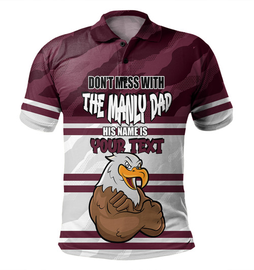 Manly Warringah Sea Eagles Father's Day Polo Shirt - Screaming Dad and Crazy Fan