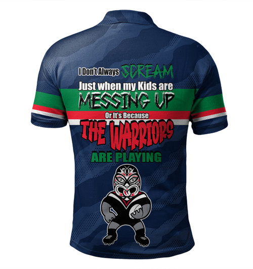 New Zealand Warriors Father's Day Polo Shirt - Screaming Dad and Crazy Fan