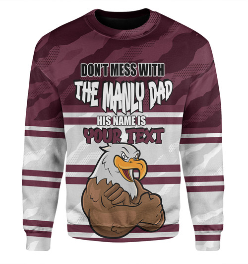 Manly Warringah Sea Eagles Father's Day Sweatshirt - Screaming Dad and Crazy Fan