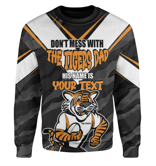 Wests Tigers Father's Day Sweatshirt - Screaming Dad and Crazy Fan