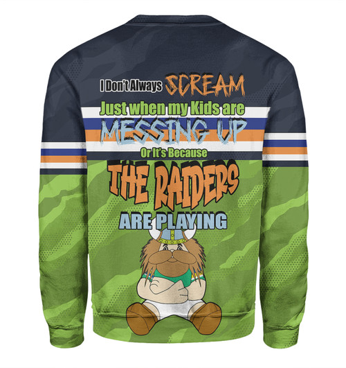 Canberra Raiders Father's Day Sweatshirt - Screaming Dad and Crazy Fan Canberra Raiders Father's Day Sweatshirt - Screaming Dad and Crazy Fan
