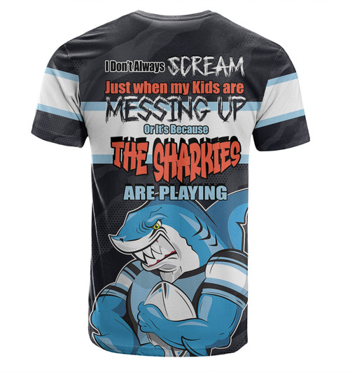 Cronulla-Sutherland Sharks Father's Day T-Shirt - Screaming Dad and Crazy Fan Cronulla-Sutherland Sharks Father's Day T-Shirt - Screaming Dad and Crazy Fan