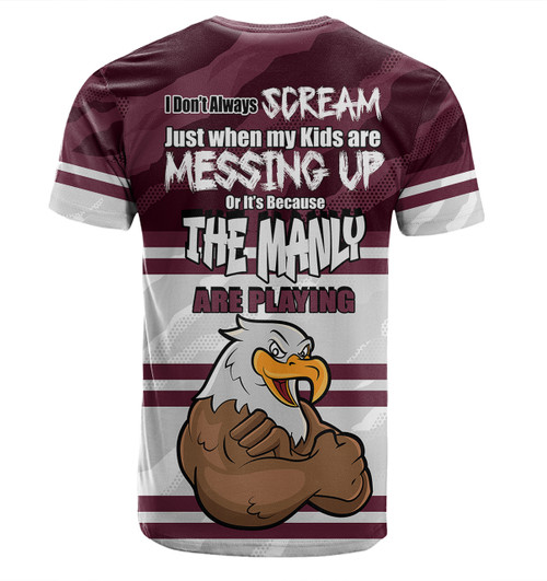 Manly Warringah Sea Eagles Father's Day T-Shirt - Screaming Dad and Crazy Fan Manly Warringah Sea Eagles Father's Day T-Shirt - Screaming Dad and Crazy Fan