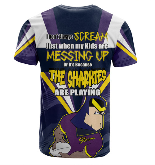 Melbourne Storm Father's Day T-Shirt - Screaming Dad and Crazy Fan Melbourne Storm Father's Day T-Shirt - Screaming Dad and Crazy Fan