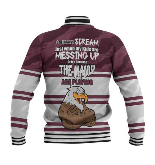 Manly Warringah Sea Eagles Father's Day Baseball Jacket - Screaming Dad and Crazy Fan Manly Warringah Sea Eagles Father's Day Baseball Jacket - Screaming Dad and Crazy Fan