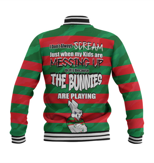 South Sydney Rabbitohs Father's Day Baseball Jacket - Screaming Dad and Crazy Fan South Sydney Rabbitohs Father's Day Baseball Jacket - Screaming Dad and Crazy Fan