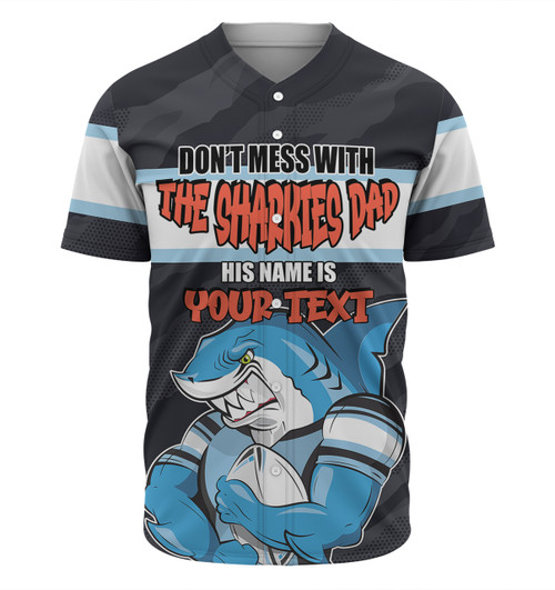 Cronulla-Sutherland Sharks Father's Day Baseball Shirt - Screaming Dad and Crazy Fan