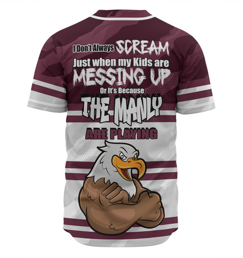 Manly Warringah Sea Eagles Father's Day Baseball Shirt - Screaming Dad and Crazy Fan Manly Warringah Sea Eagles Father's Day Baseball Shirt - Screaming Dad and Crazy Fan