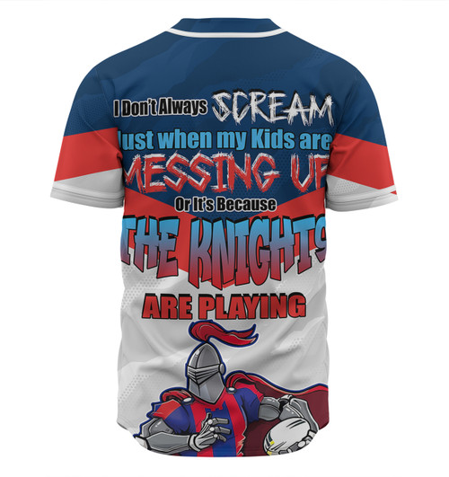 Newcastle Knights Father's Day Baseball Shirt - Screaming Dad and Crazy Fan Newcastle Knights Father's Day Baseball Shirt - Screaming Dad and Crazy Fan
