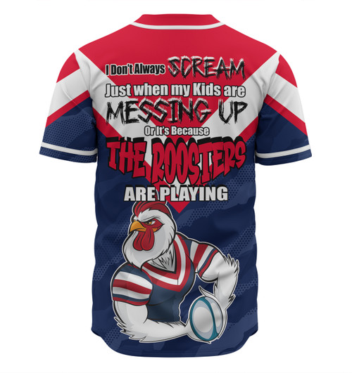 Sydney Roosters Father's Day Baseball Shirt - Screaming Dad and Crazy Fan Sydney Roosters Father's Day Baseball Shirt - Screaming Dad and Crazy Fan