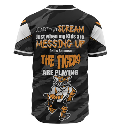 Wests Tigers Father's Day Baseball Shirt - Screaming Dad and Crazy Fan Wests Tigers Father's Day Baseball Shirt - Screaming Dad and Crazy Fan