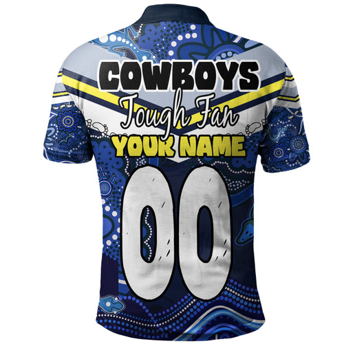 North Queensland Cowboys Custom Polo Shirt - North Queensland Cowboys For Life With Aboriginal Style Polo Shirt North Queensland Cowboys Custom Polo Shirt - North Queensland Cowboys For Life With Aboriginal Style Polo Shirt