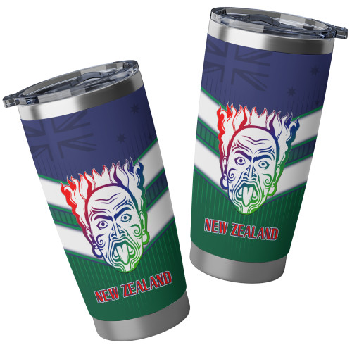 New Zealand Tumbler - Maori Face With NZ Flag New Zealand Tumbler - Maori Face With NZ Flag