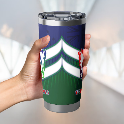 New Zealand Tumbler - Maori Face With NZ Flag New Zealand Tumbler - Maori Face With NZ Flag