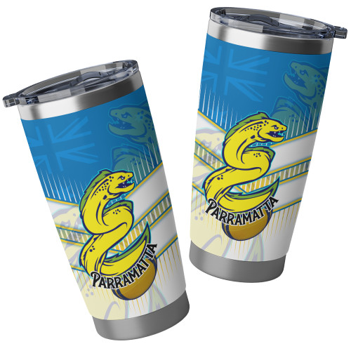 Parramatta Eels Tumbler - Parramatta Eels Mascot With Australia Flag