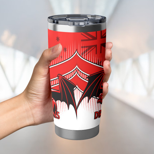 Illawarra and St George Tumbler - Dragons Mascot With Australia Flag Illawarra and St George Tumbler - Dragons Mascot With Australia Flag