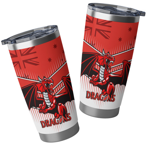 Illawarra and St George Tumbler - Dragons Mascot With Australia Flag Illawarra and St George Tumbler - Dragons Mascot With Australia Flag
