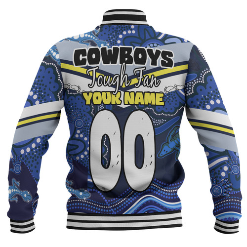 North Queensland Cowboys Custom Baseball Jacket - North Queensland Cowboys For Life With Aboriginal Style Baseball Jacket North Queensland Cowboys Custom Baseball Jacket - North Queensland Cowboys For Life With Aboriginal Style Baseball Jacket