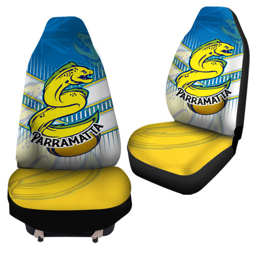 Parramatta Eels Car Seat Cover - Parramatta Eels Mascot With Australia Flag