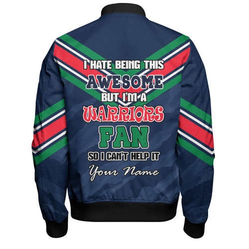 New Zealand Warriors Custom Bomber Jacket - I Hate Being This Awesome But Warriors Bomber Jacket New Zealand Warriors Custom Bomber Jacket - I Hate Being This Awesome But Warriors Bomber Jacket