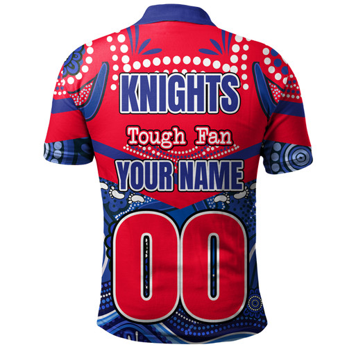 Newcastle Knights Custom Polo Shirt - Knights For Life With Aboriginal Style Polo Shirt Newcastle Knights Custom Polo Shirt - Knights For Life With Aboriginal Style Polo Shirt
