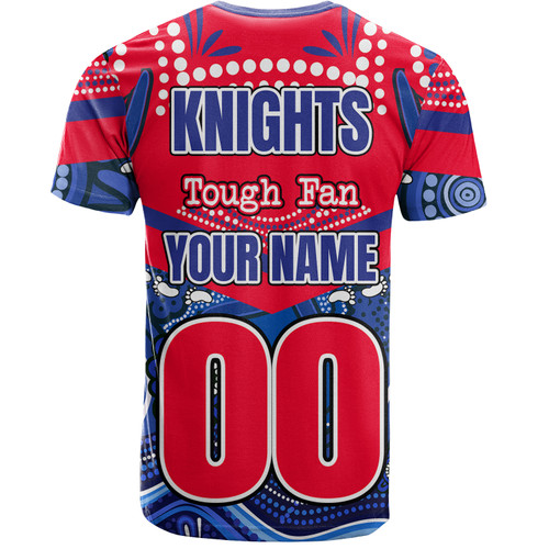 Newcastle Knights Custom T-Shirt - Knights For Life With Aboriginal Style T-Shirt Newcastle Knights Custom T-Shirt - Knights For Life With Aboriginal Style T-Shirt