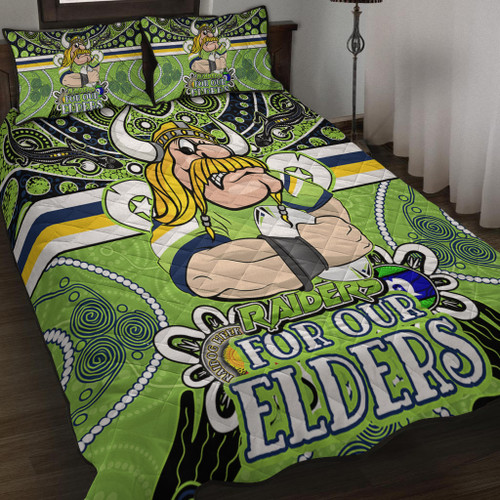 Raiders Naidoc Week Custom Quilt Bed Set - Raiders For Our Elders Quilt Bed Set