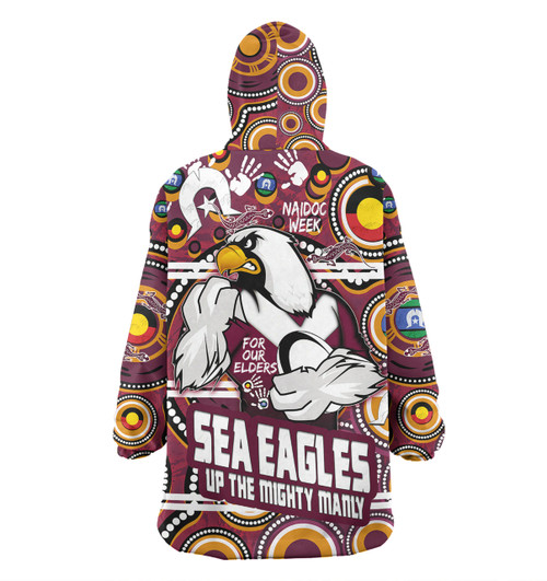 Manly Warringah Sea Eagles Custom Snug Hoodie - Naidoc Week For Our Elders Dot Art UP THE MIGHTY MANLY Snug Hoodie Manly Warringah Sea Eagles Custom Snug Hoodie - Naidoc Week For Our Elders Dot Art UP THE MIGHTY MANLY Snug Hoodie