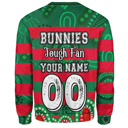 Souths Custom Sweatshirt - Bunnies For Life With Aboriginal Style Sweatshirt Souths Custom Sweatshirt - Bunnies For Life With Aboriginal Style Sweatshirt