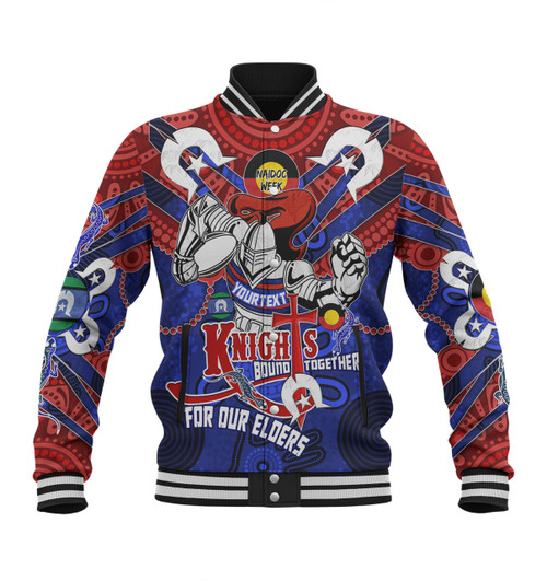 Newcastle Knights Naidoc Week Custom Baseball Jacket - Newcastle Knights Naidoc Week For Our Elders Knights Bound Together Baseball Jacket Newcastle Knights Naidoc Week Custom Baseball Jacket - Newcastle Knights Naidoc Week For Our Elders Knights Bound Together Baseball Jacket