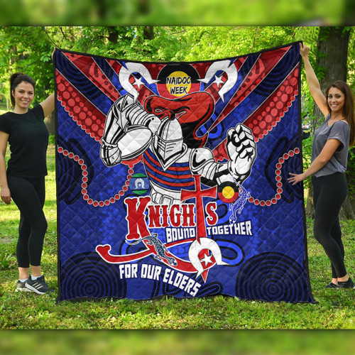 Newcastle Knights Naidoc Week Custom Quilt - Newcastle Knights Naidoc Week For Our Elders Knights Bound Together Quilt Newcastle Knights Naidoc Week Custom Quilt - Newcastle Knights Naidoc Week For Our Elders Knights Bound Together Quilt