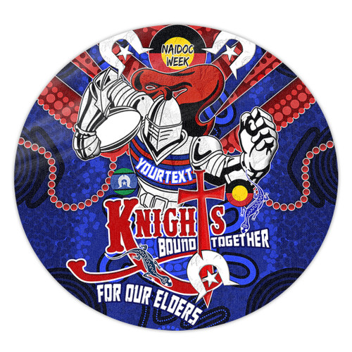 Newcastle Knights Naidoc Week Custom Round Rug - Newcastle Knights Naidoc Week For Our Elders Knights Bound Together Round Rug