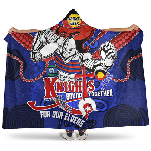 Newcastle Knights Naidoc Week Custom Hooded Blanket - Newcastle Knights Naidoc Week For Our Elders Knights Bound Together Hooded Blanket Newcastle Knights Naidoc Week Custom Hooded Blanket - Newcastle Knights Naidoc Week For Our Elders Knights Bound Together Hooded Blanket