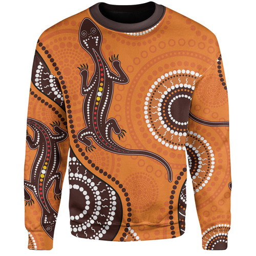 Australia Aboriginal Inspired Sweatshirt - Aboriginal Art With Lizard Sweatshirt