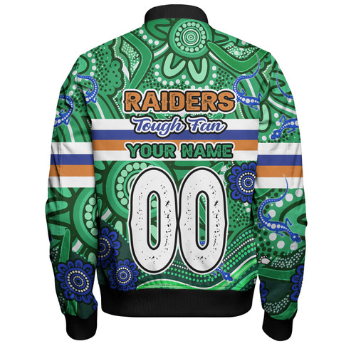 Canberra Raiders Custom Bomber Jacket - Canberra Raiders For Life With Aboriginal Style Bomber Jacket Canberra Raiders Custom Bomber Jacket - Canberra Raiders For Life With Aboriginal Style Bomber Jacket