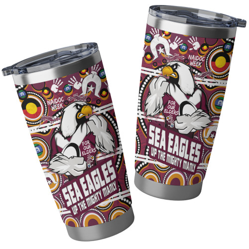 Manly Warringah Sea Eagles Custom Tumbler - Naidoc Week For Our Elders Dot Art UP THE MIGHTY MANLY Tumbler Manly Warringah Sea Eagles Custom Tumbler - Naidoc Week For Our Elders Dot Art UP THE MIGHTY MANLY Tumbler