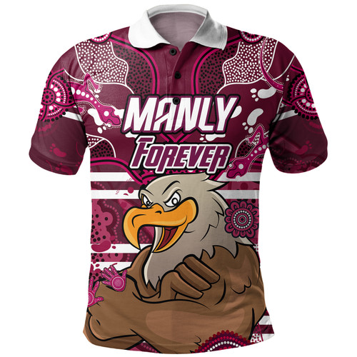 Sea Eagles Custom Polo Shirt - Manly Forever With Aboriginal Style Polo Shirt