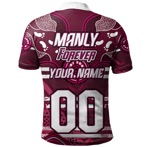 Sea Eagles Custom Polo Shirt - Manly Forever With Aboriginal Style Polo Shirt