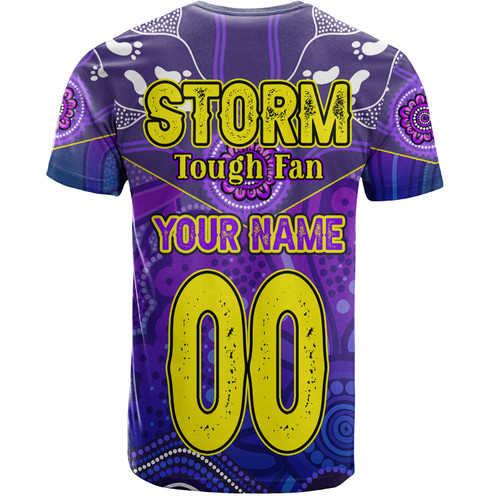 Melbourne Storm Custom T-Shirt - Melbourne Storm For Life With Aboriginal Style T-Shirt Melbourne Storm Custom T-Shirt - Melbourne Storm For Life With Aboriginal Style T-Shirt