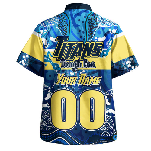 Gold Coast Titans Custom Hawaiian Shirt - Gold Coast Titans For Life With Aboriginal Style Hawaiian Shirt Gold Coast Titans Custom Hawaiian Shirt - Gold Coast Titans For Life With Aboriginal Style Hawaiian Shirt