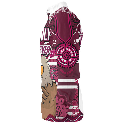 Sea Eagles Custom Long Sleeve Shirt - Manly Forever With Aboriginal Style Long Sleeve Shirt